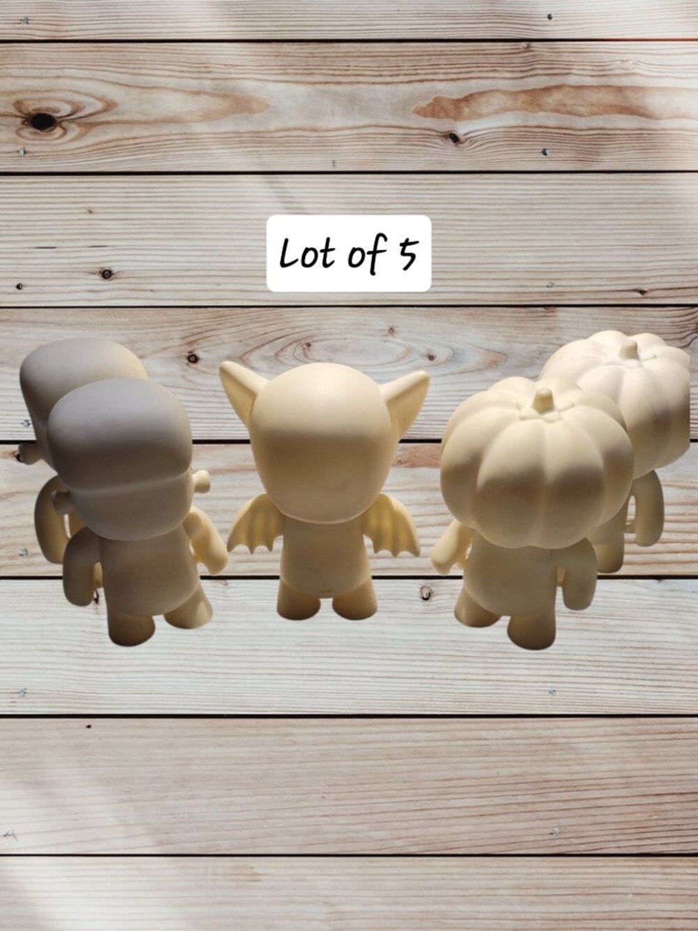 NEW with Tags- Lot of 4-Inch Tall - DIY Vinyl Figures - Blank White - Halloween